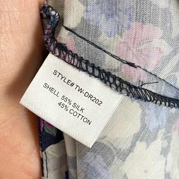 The Westside California Inspired Floral Midi Dress Size Large Silk Cotton EUC - Picture 11 of 14